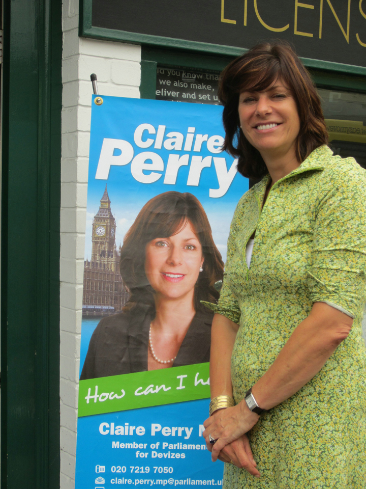 Claire Perry - outside The Food Gallery
