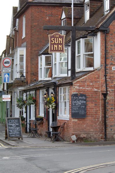 The historic Sun Inn, since renamed 'The Marlborough'