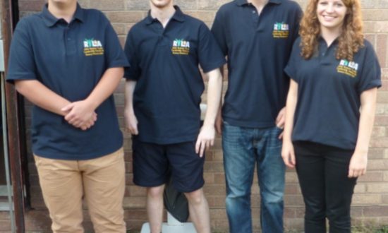 Benjamin Lloyd (RC of Tewkesbury), Rory Watson (RC of Swindon Thamesdown), Liam Steel and Molly Reid (Marlborough and District Rotary Club)