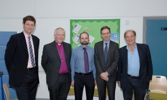 L to R: Hugh Pym, Bishop Nick Holtam, Symon Hill, Stewart Wallis