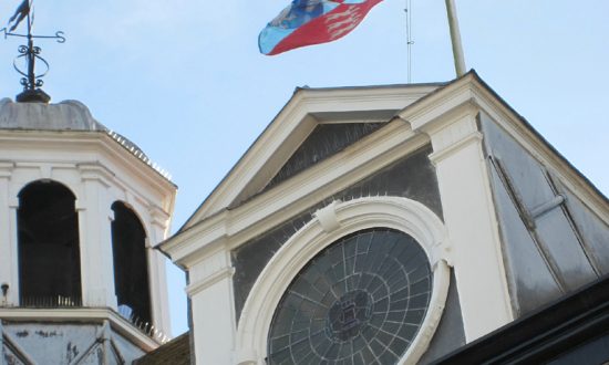Flag fies at half mast over the Town Hall