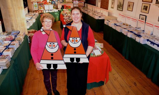Manager Jo Smith with volunteer Romaine Daw at the Cards For Good Causes pop-up shop in St Peter's Church, Marlborough