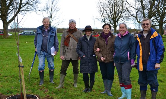 Jeffrey Galvin-Wright, Richard Shaw, Philippa Davenport, Kate Hosier, and Janet and Neville Hobson, of the Marlborough Community Orchard committee