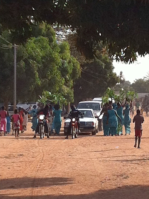 Claire Perry's arrival in Gunjur
