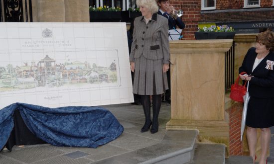 Camilla, Duchess of Cornwall at the unveiling of the Diamond Jubilee Mural last May, which will be on display