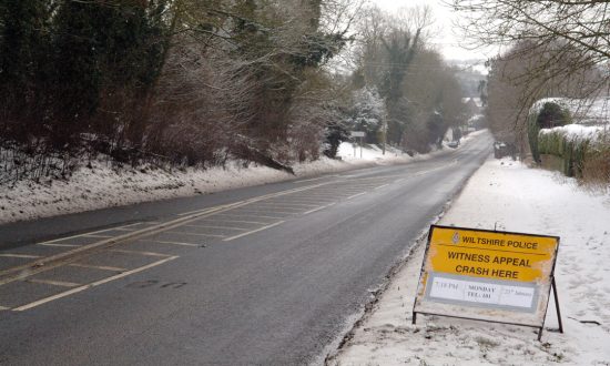 Scene of Monday evening's accident at Fyfield