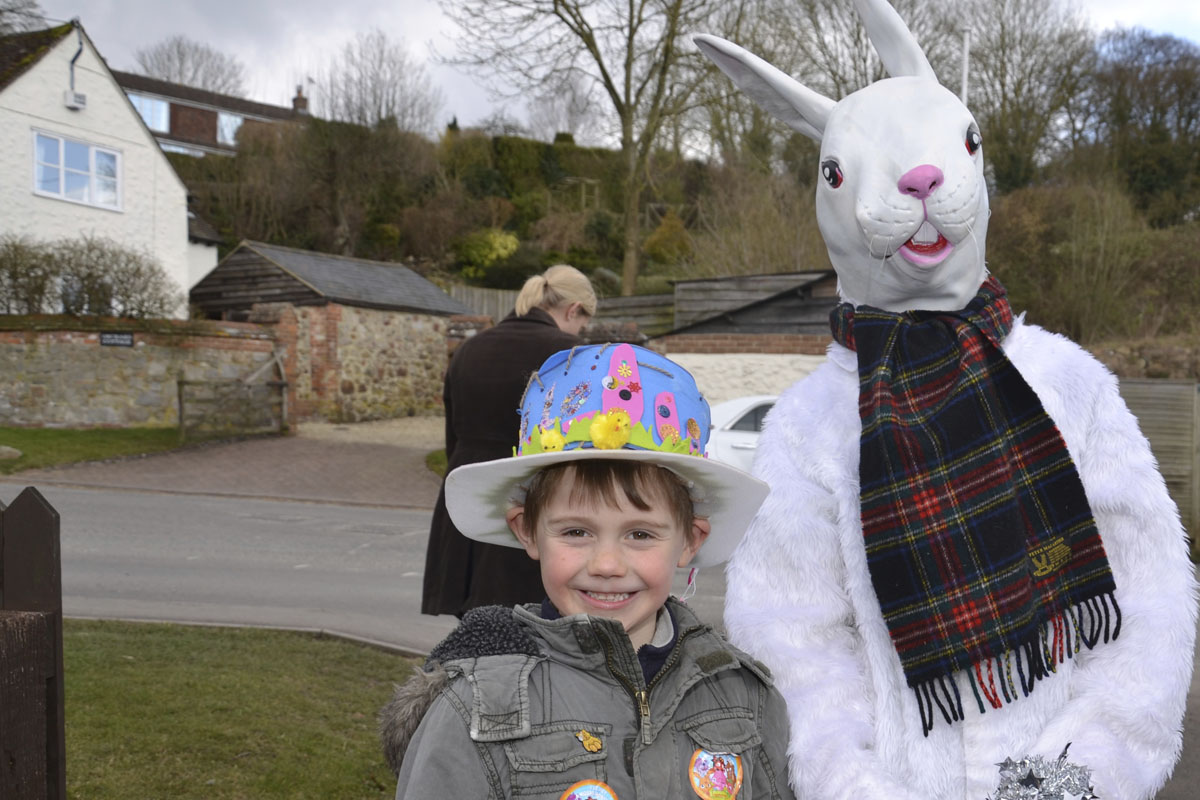 Milo Davison (6) meets the Easter bunny