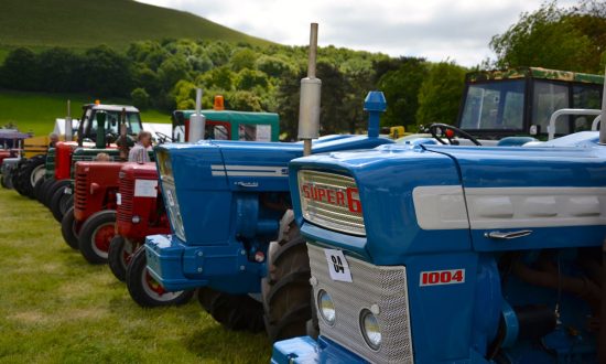 A display of tractors