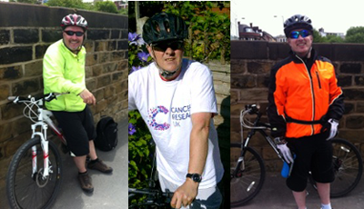 HSBC Cyclists Dave Barry, Adrian Spinks and Dom Keel