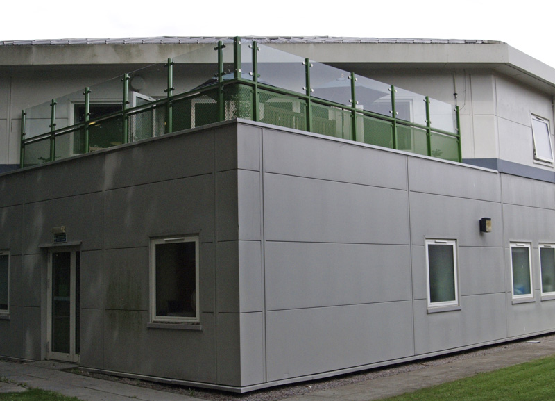 The balcony from ground level