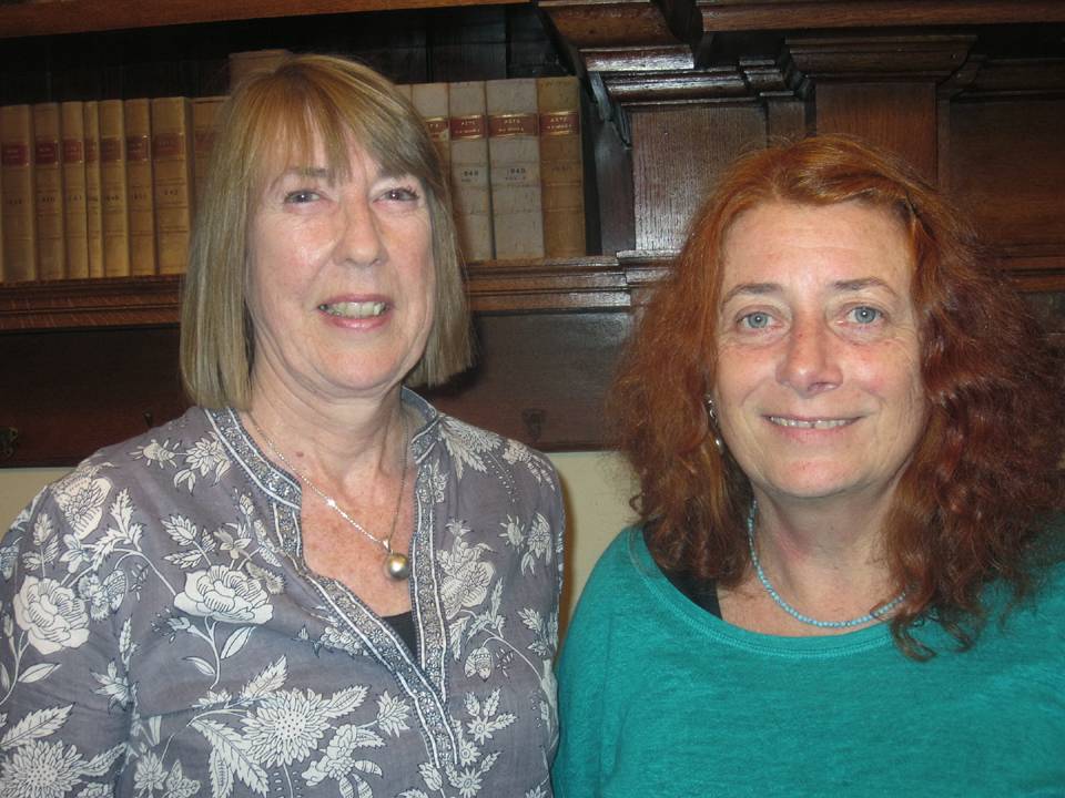 Shirley Pryor (left) with outgoing chair, Dr Sam Page
