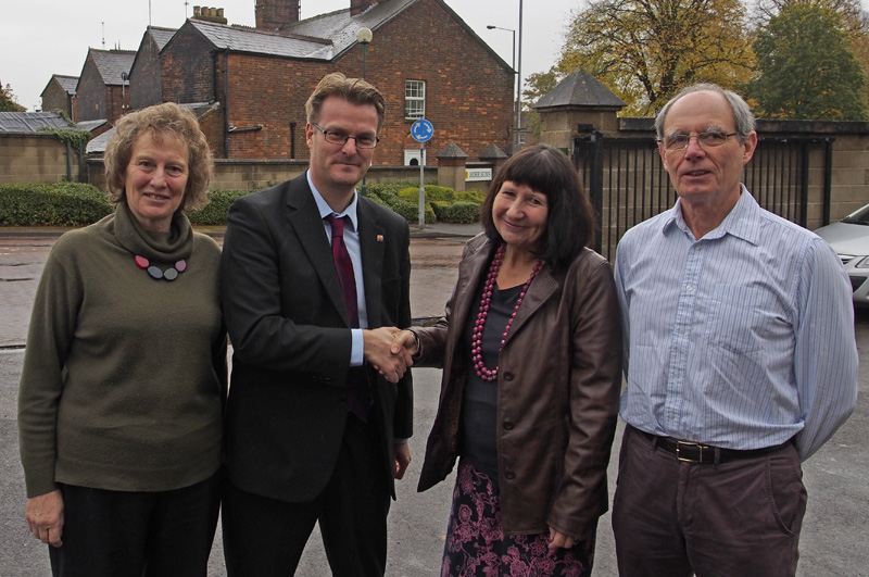Chris Watts congratulated by Constituency Party officials: Pauline Lively (Chair), Chris Watts, Sue Buxton (Secretary) and Bill Barnet (Treasurer)