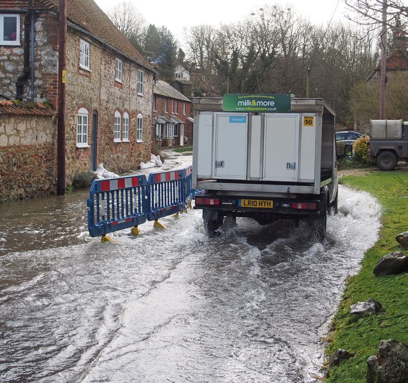 The local milk float navigates Lottage Road