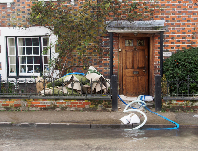 A flooded house in West Street, Aldbourne