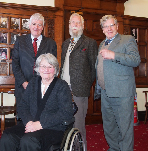 Joyce White with (l to r) Ambassador Crorkin, Bryan Castle & Alexander Kirk Wilson