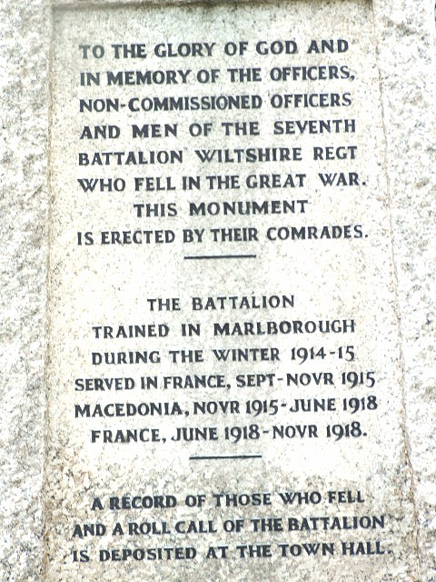 New Road Memorial Column Inscription