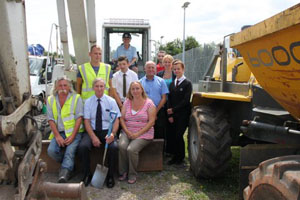 Bob Woodward and Caroline Saunders, members of Pewsey campus team, with Carol Grant, head teacher and David Wheen, bursar of Pewsey Vale School, head girl Katie Wakeham, head boy Charlie Ward, Ian McGuffog from Pewsey Sports Centre, Jerry Kunkler, Wiltshire Council’s portfolio holder for sport and Nigel Peacock, Sportsfields Ltd contracts director and Martin Mernieks from Sportsfields Ltd.Picture courtesy of Annmarie Martin