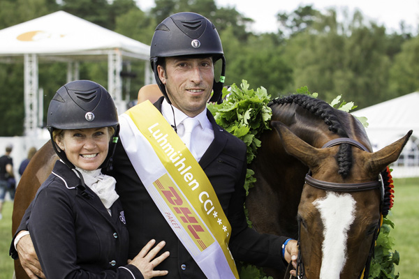 Jonelle with Tim & Wesko after their Luhmuhlen victory (photo copyright Libby Law Photography)