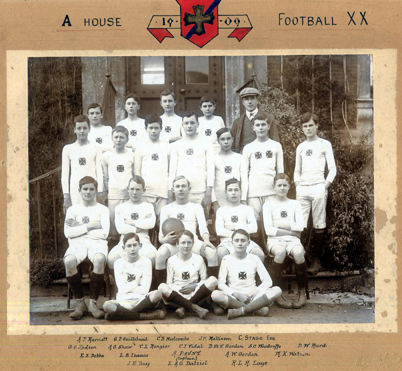 Marlborough College 1900: Sidney Woodroffe (3rd row back, 2nd from right) in A House Football XX