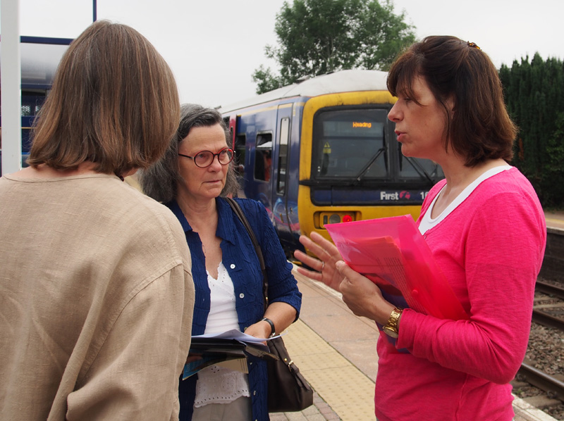 Claire Perry MP at Bedwyn Station in July
