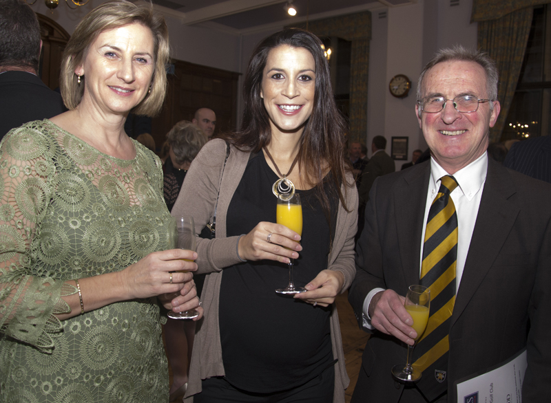 World champion bobsledder Shelley Rudman (centre) with Sports Forum secretary Caroline Baynes and chairman Andrew Ross