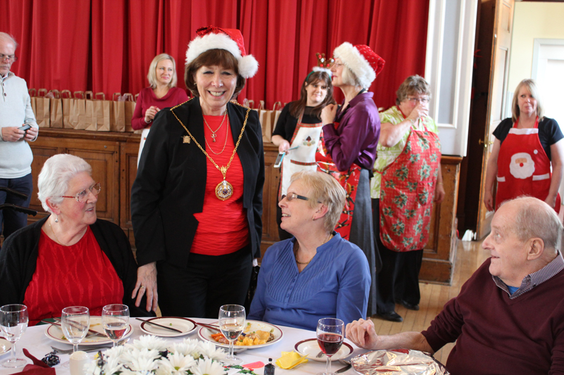The Mayor with Christmas lunch guests