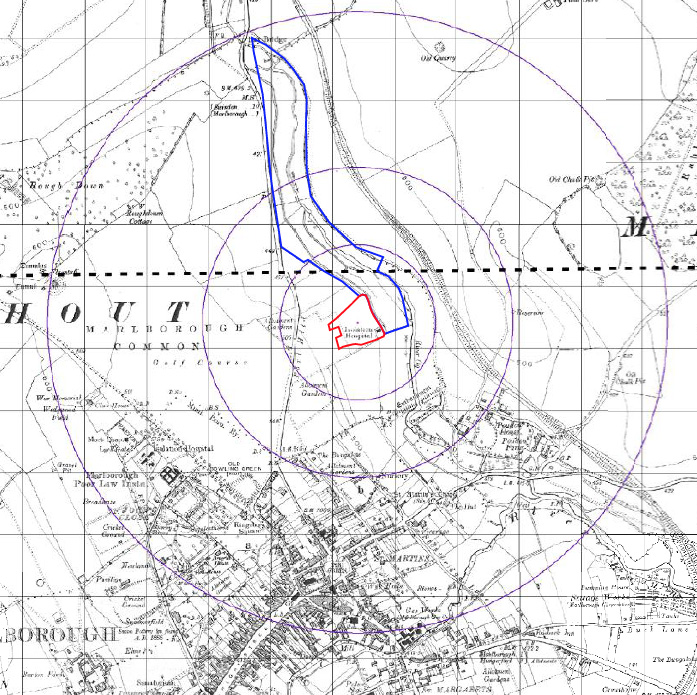 The 1925 map shows the Isolation Hospital on the development site