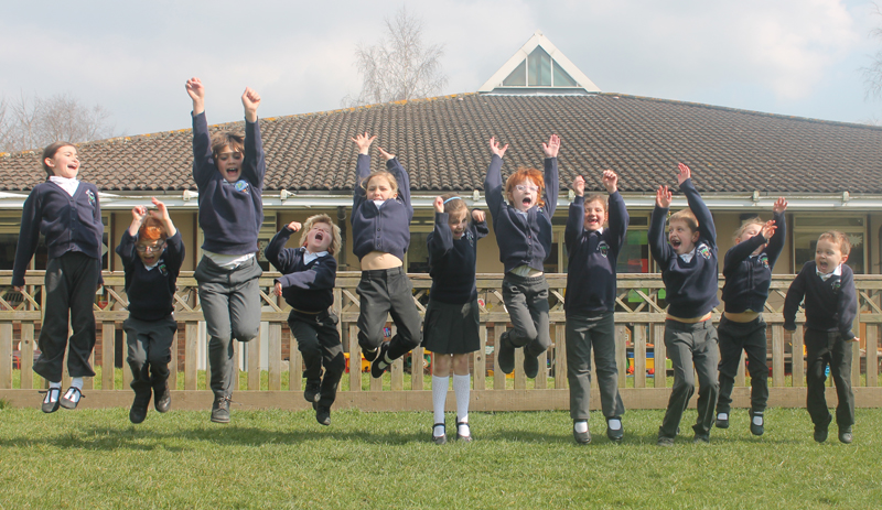 A celebratory leap...