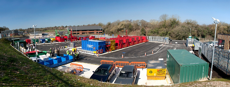 Panoramic view of Marlborough household recycling centre (photo by kind permission of Hills Waste Solutions)