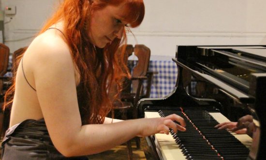 Louise Cournarie and the St Peter's piano