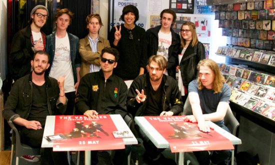 Young fans meet Pete Robertson Freddie Cowan Justin Young and Arni Arnason of The Vaccines