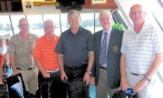 First place team members Bill Anderson, David Harper, David Smith and Jon Sheekey with Alan Pryor (second left)