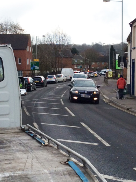 Traffic on the A346 London Road last week