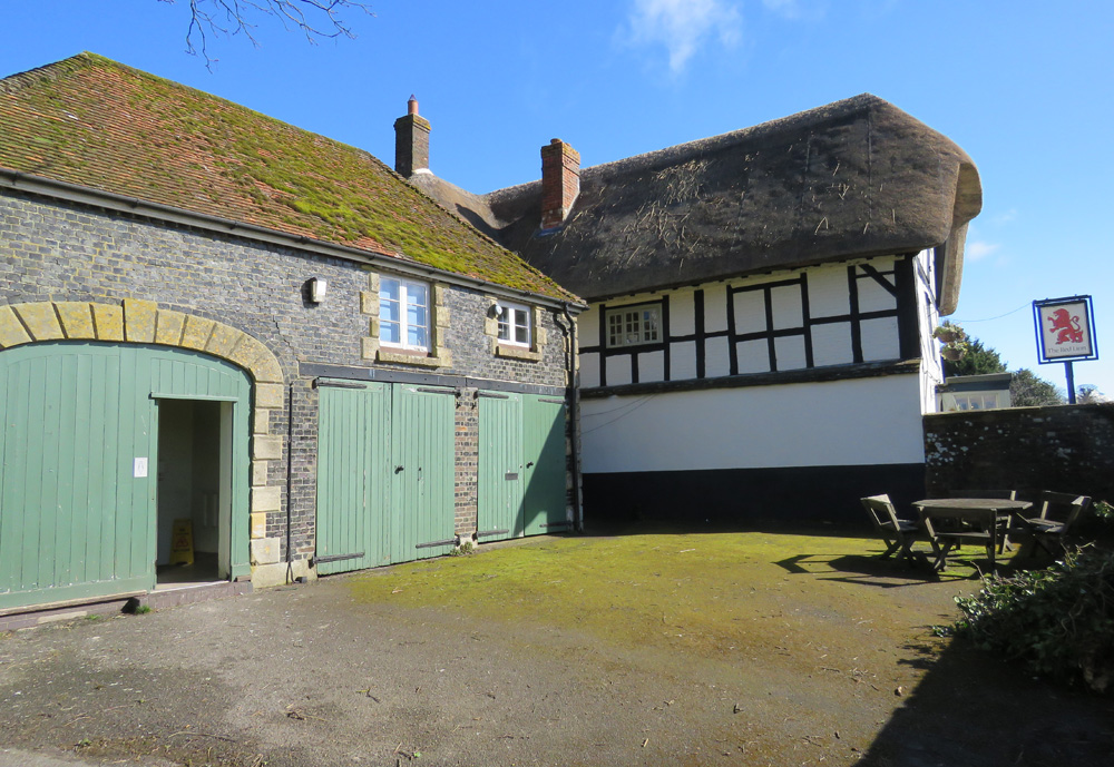 The Coach House - showing the front courtyard & relationship to the Red Lion
