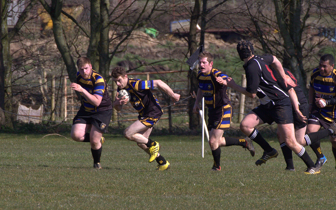 Will McWilliam breaking supported by debutant Hugo Beanland and Will Turner