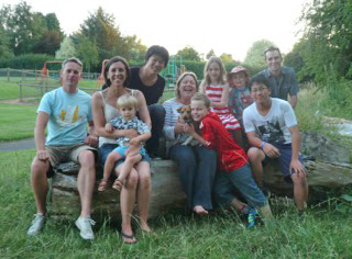 The Nicholls & O'Reilly families with Hiroto Takaya - they are hosting for the fourth year