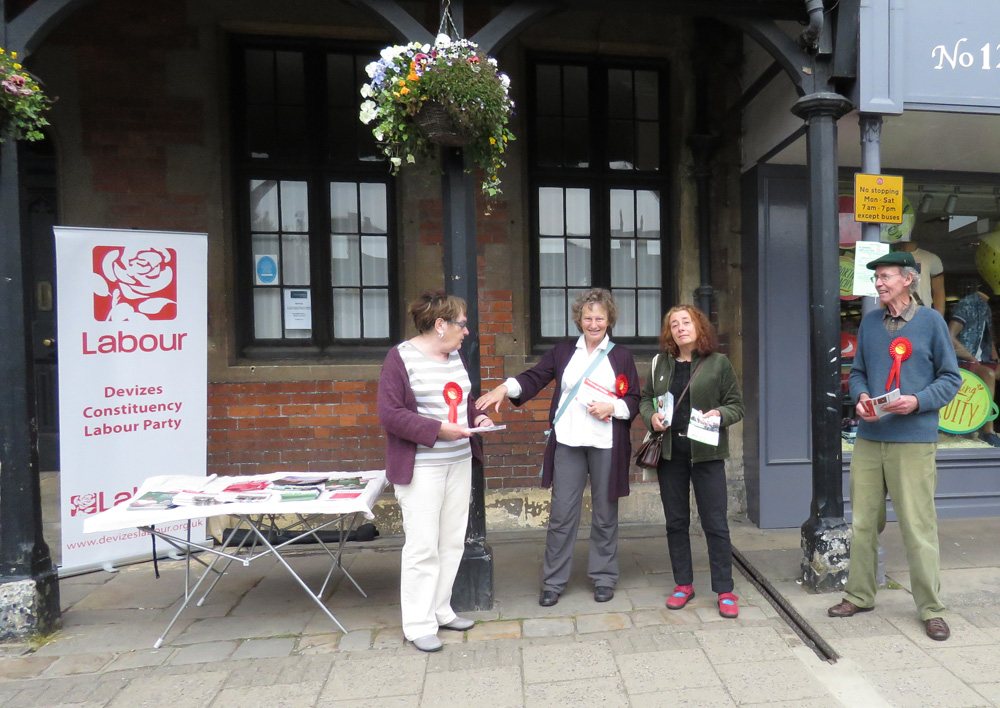 Devizes Constituency Labour Party & Green Party members campaigning for Remain
