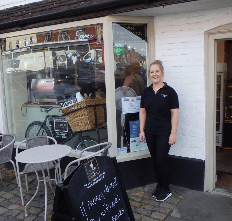 Kat Holman outside the Food Gallery Express