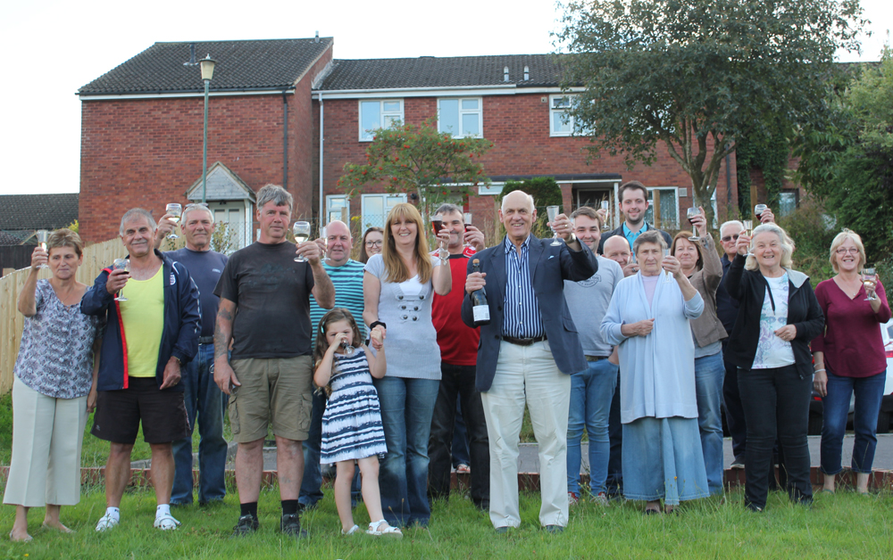 Newby Acre residents celebrating the appeal's dismissal - with Councillor Stewart Dobson