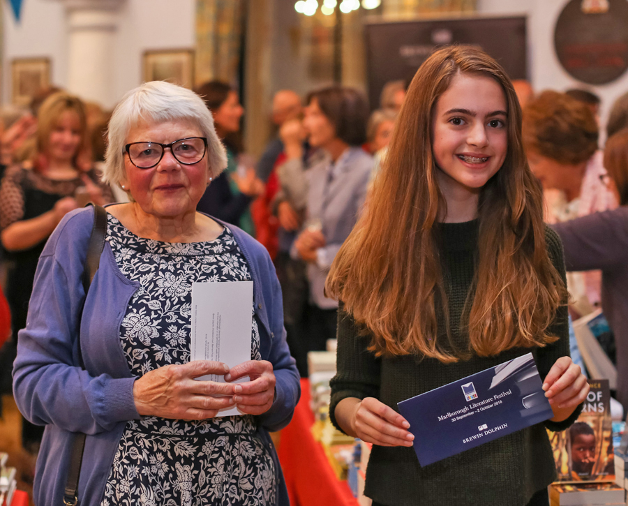 LitFest's winning sonneteers Ann Johnson and Lucy Jones (copyright Ben Phillips Photography)