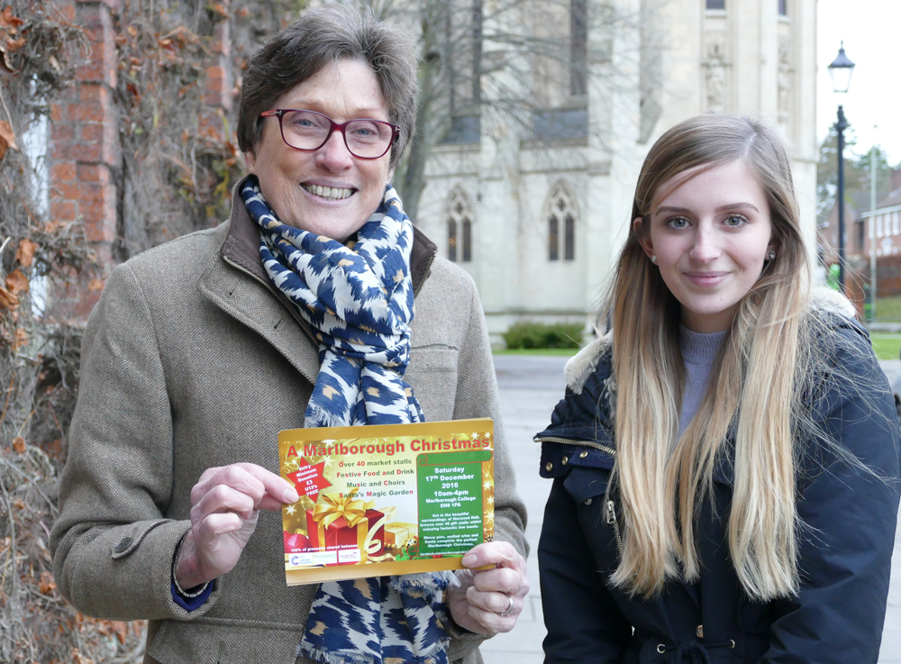 A Marlborough Christmas: Anne Deuchar of Marlborough Cancer Research UK Harriet White of Marlborough College Enterprises