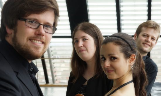 The Castalian Quartet - l to r: Daniel Roberts, Sini Simonen, Charlotte Booneton, Christopher Graves