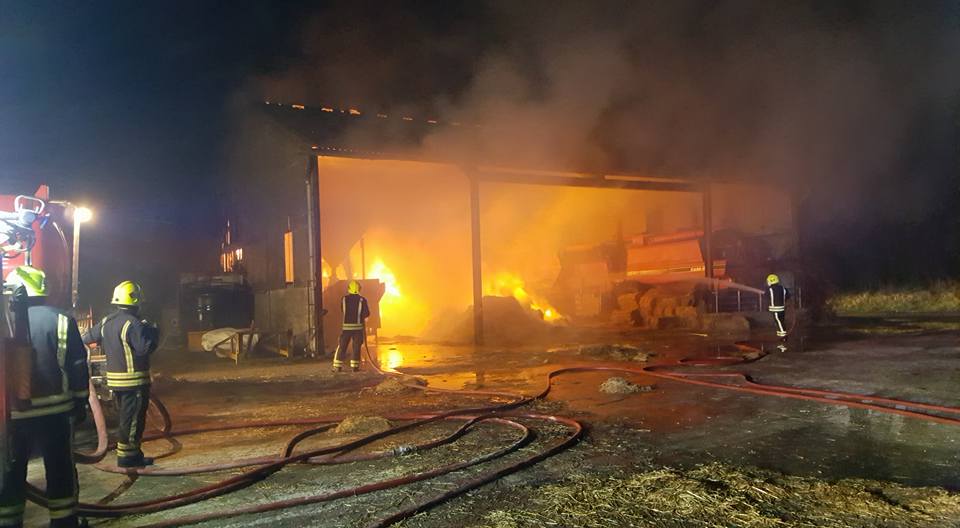 Barn fire at Milton image courtesy of Pewsey Fire Station