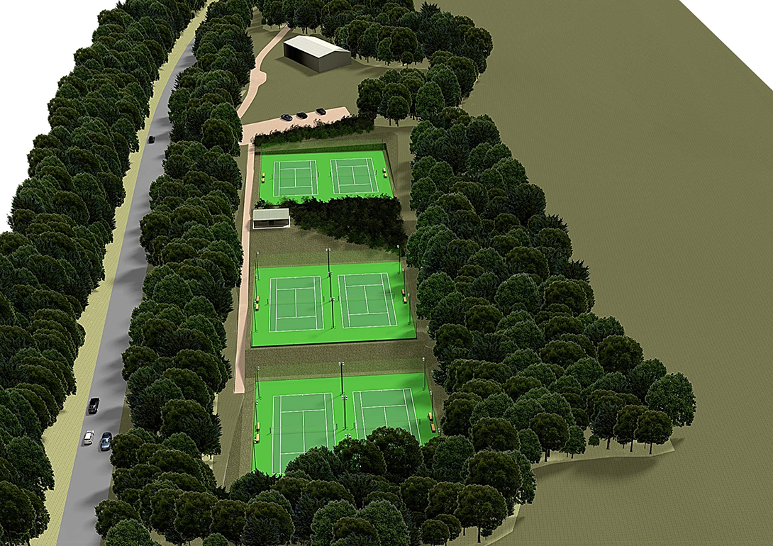 Artist's impression of the new Tennis Club home adjacent to Port Hill on the A346