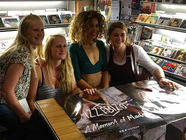 Izzy Bizu with fans during a visit to Sound Knowledge last year