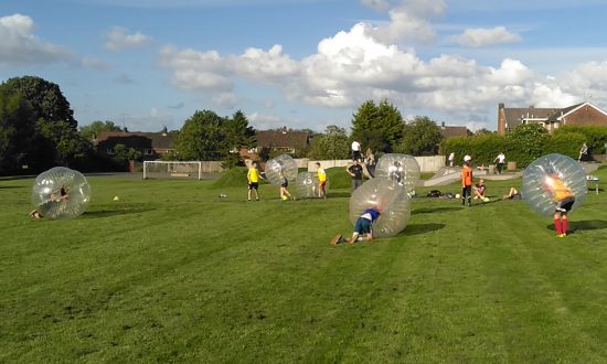 Not a Martian in sight - just the MYFC U13s Zorbing.....