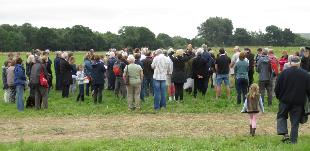 Dr Jim Leary explains the Marden project to a large crowd of Open Day visitors