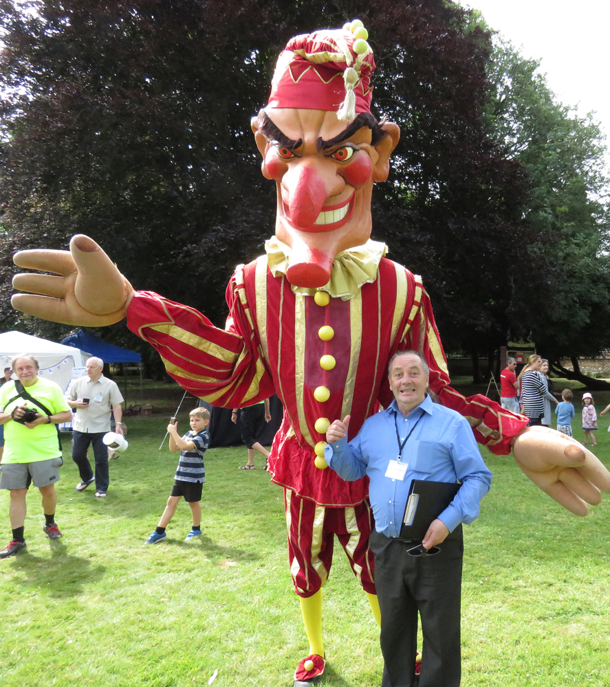 Festival Director David Leech risks an embrace by Mr Punch