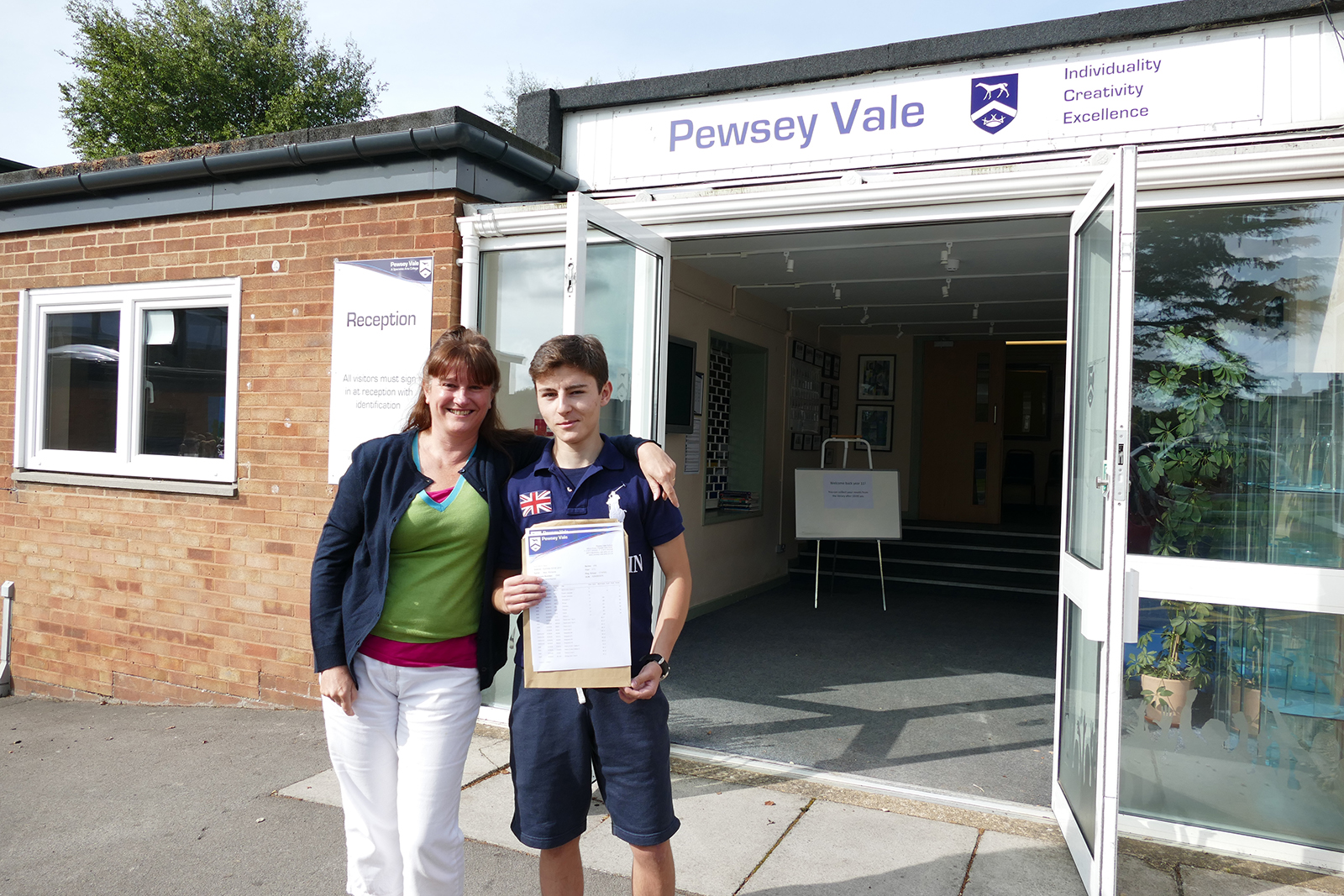 Pewsey Vale Headboy Max Richards with mum Tracy Richards, Chair of governors
