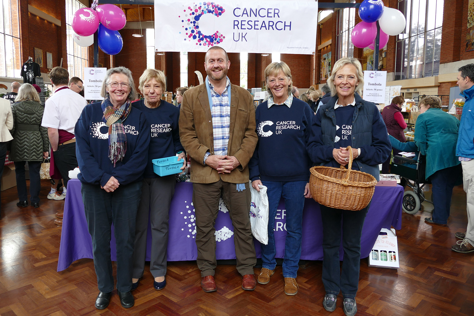 Cancer Research team with sponsor, Jonathan Conning of Henry George at last year's 'Feast of Food' - l-r:  Cheryl Swan Lesley Conway, Jonathan Coning, Liz Rea Mary du Croz